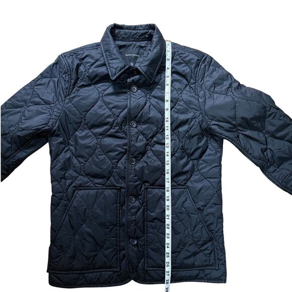 BANANA REPUBLIC Quilted Button-Up Jacket Black Size M - Picture 6 of 8